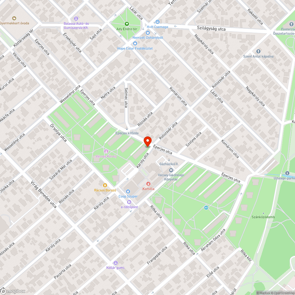 Elhagyott jármű bejelentés helye