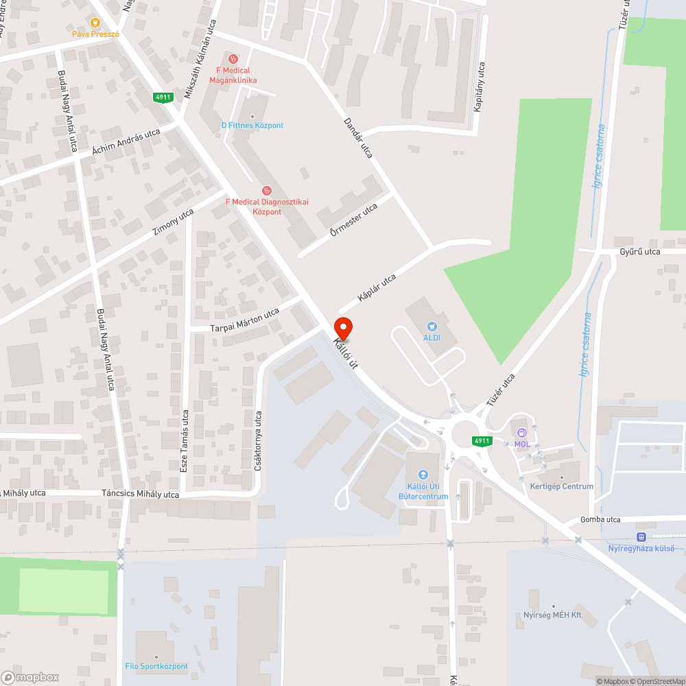 Életveszélyes járda/aknafedél bejelentés helye