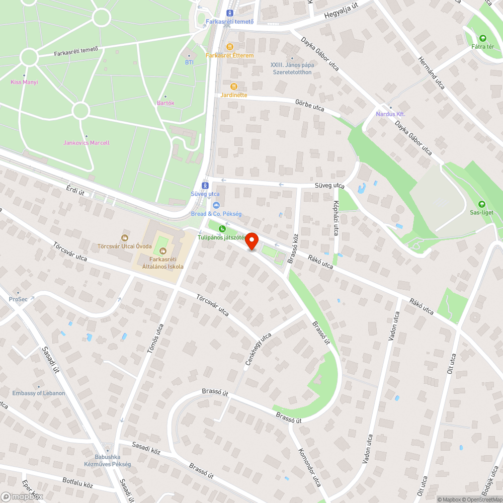 Üvegezett úttest bejelentés helye