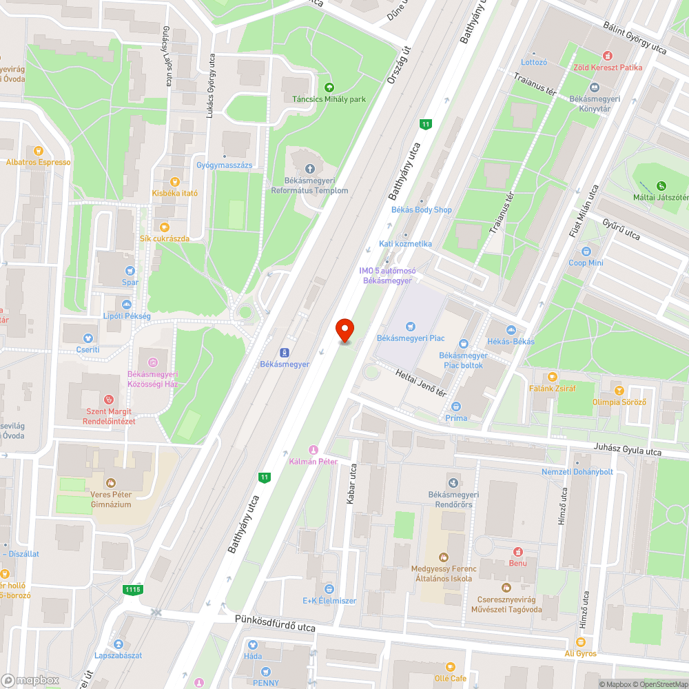 Balesetveszélyes födém az aluljáróban bejelentés helye