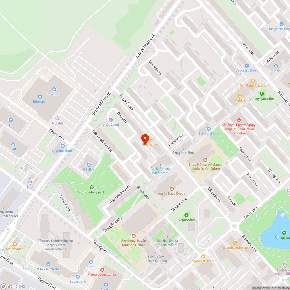 Kiszáradt fa bejelentés helye