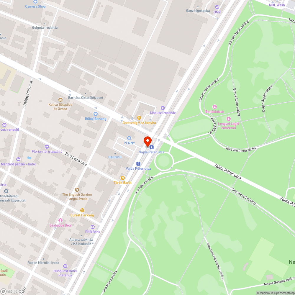 Koszos megálló bejelentés helye