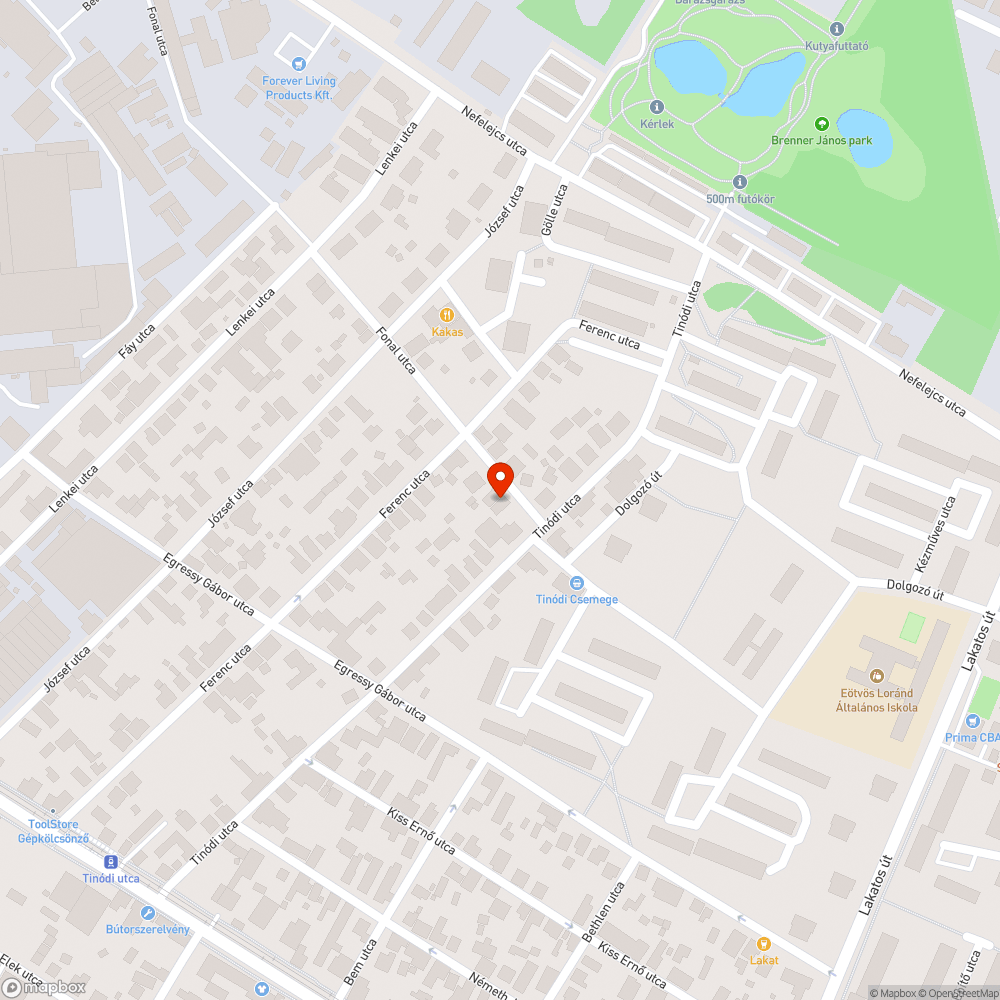 Szakaszosan világító utcai lámpa bejelentés helye