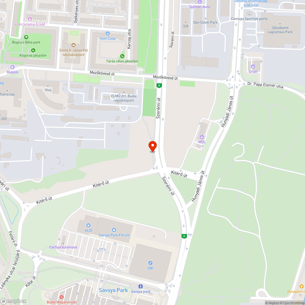 Hiányzó kerékpárút bejelentés helye