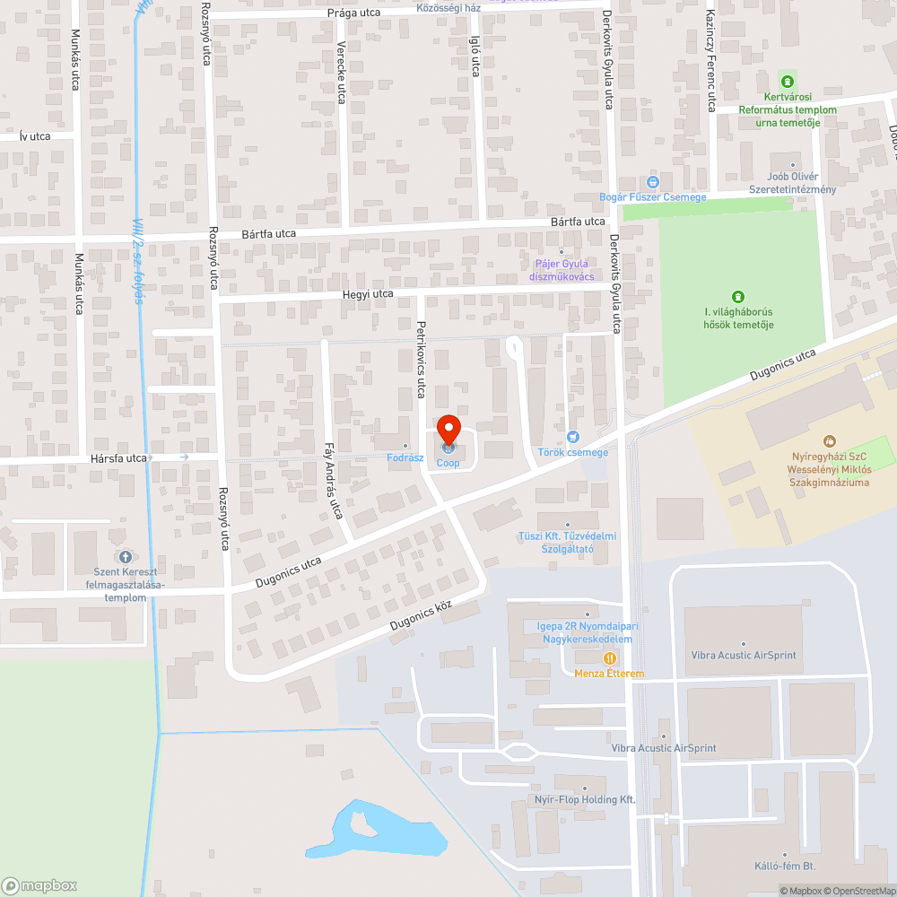 Pusztuló fasor Nyíregyházán bejelentés helye