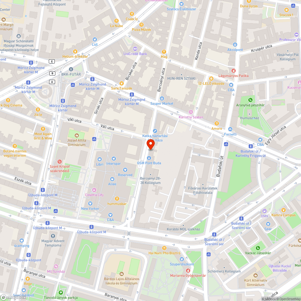 Bercsényi utca graffitis padok bejelentés helye