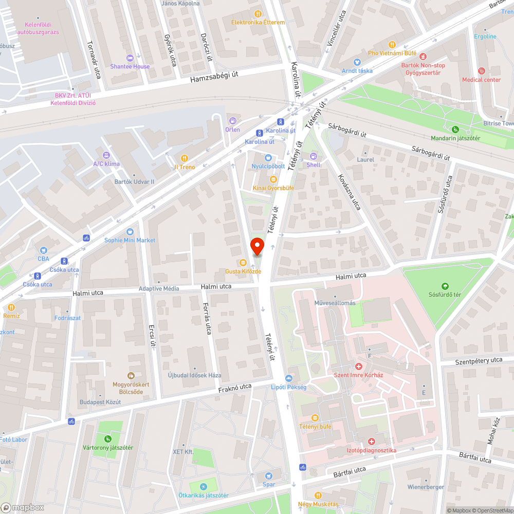 Kidöntött szemétgyűjtő bejelentés helye