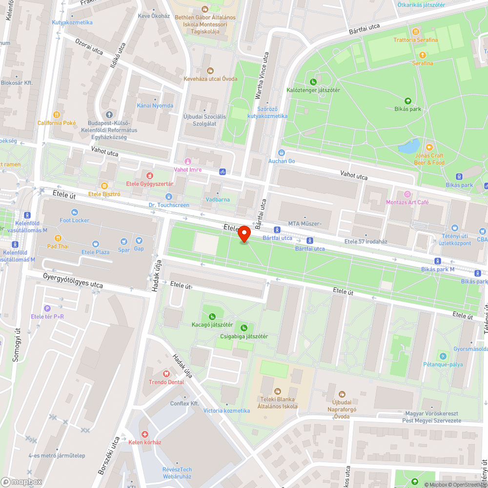 Csőtörések a parkban bejelentés helye