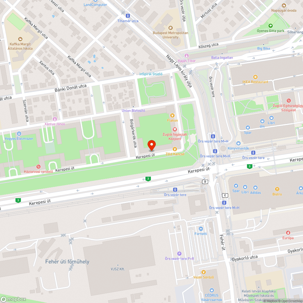 Kiszáradt fa bejelentés helye