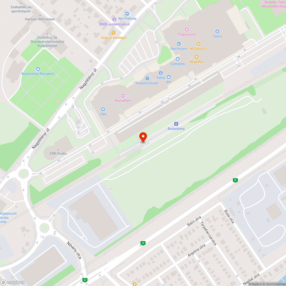 Budatétény vasúti megállónál lévő gyalogos felüljáró bejelentés helye