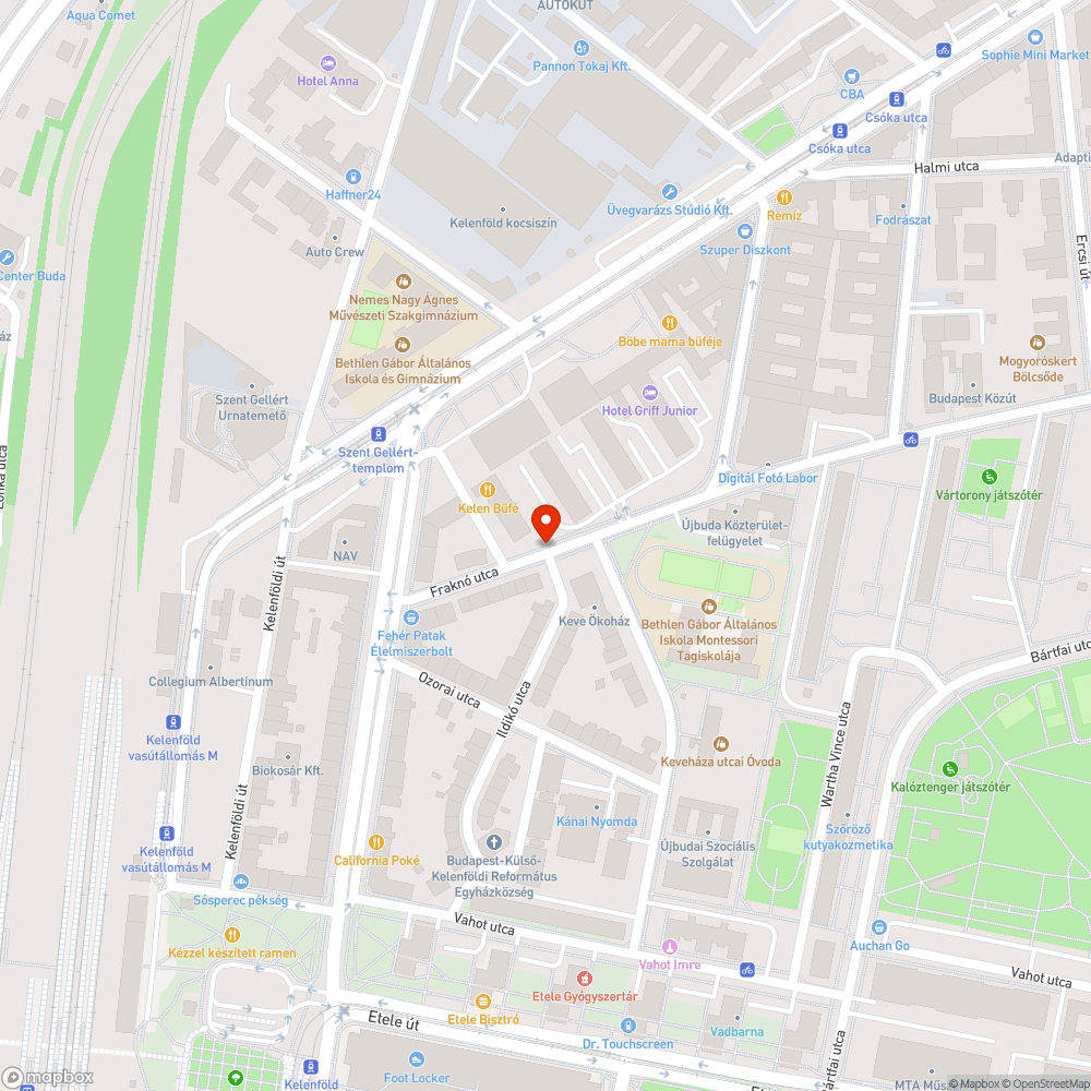 Megrongált utcatábla bejelentés helye