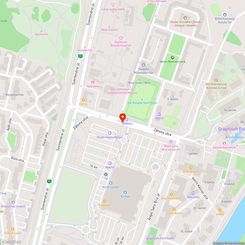 Kátyú, elkopott gyalogátkelő felfestés bejelentés helye