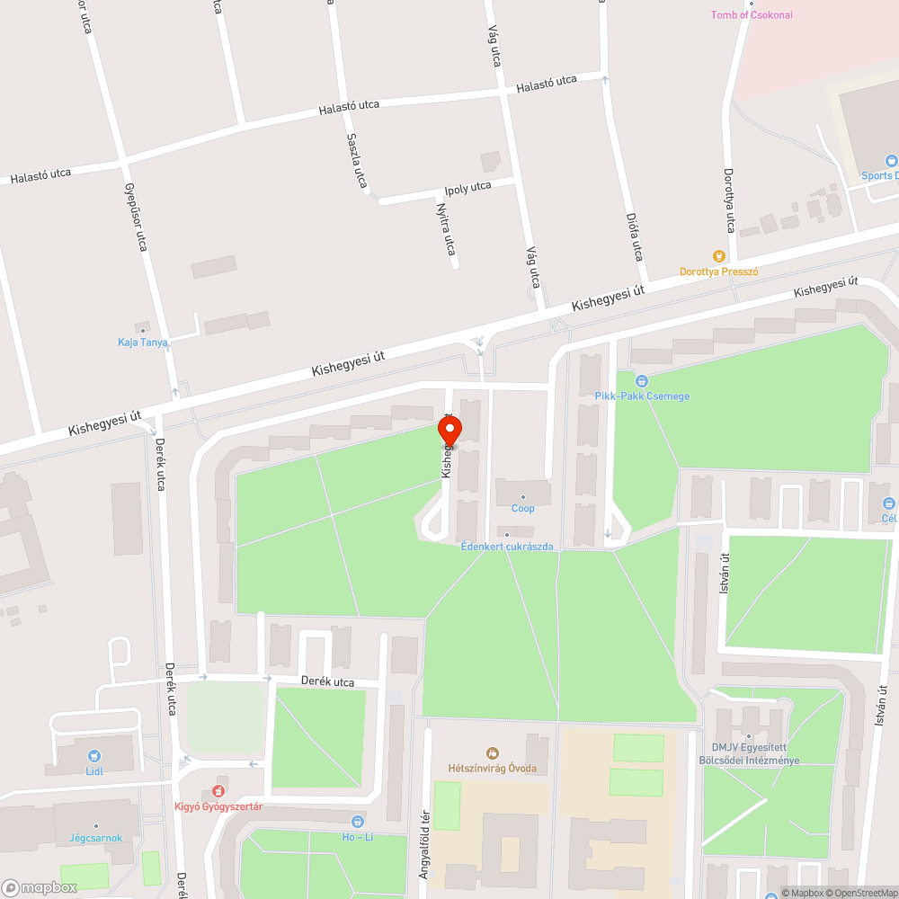 Eldugult bejelentés helye