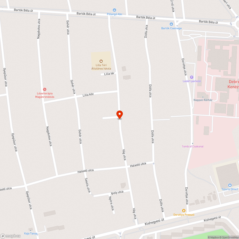 Eldugult bejelentés helye