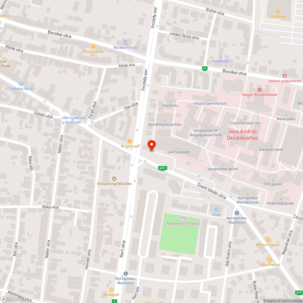 Kiszáradt kisfák bejelentés helye