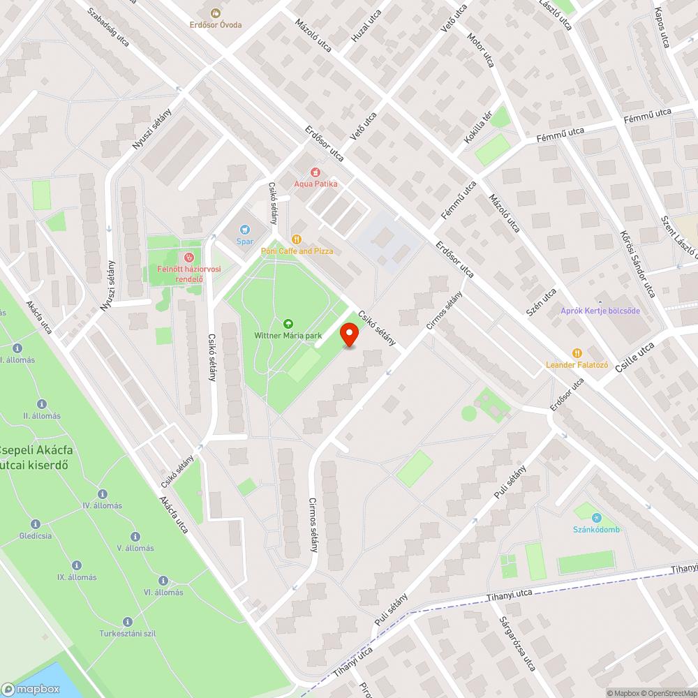 Széttört beton bejelentés helye