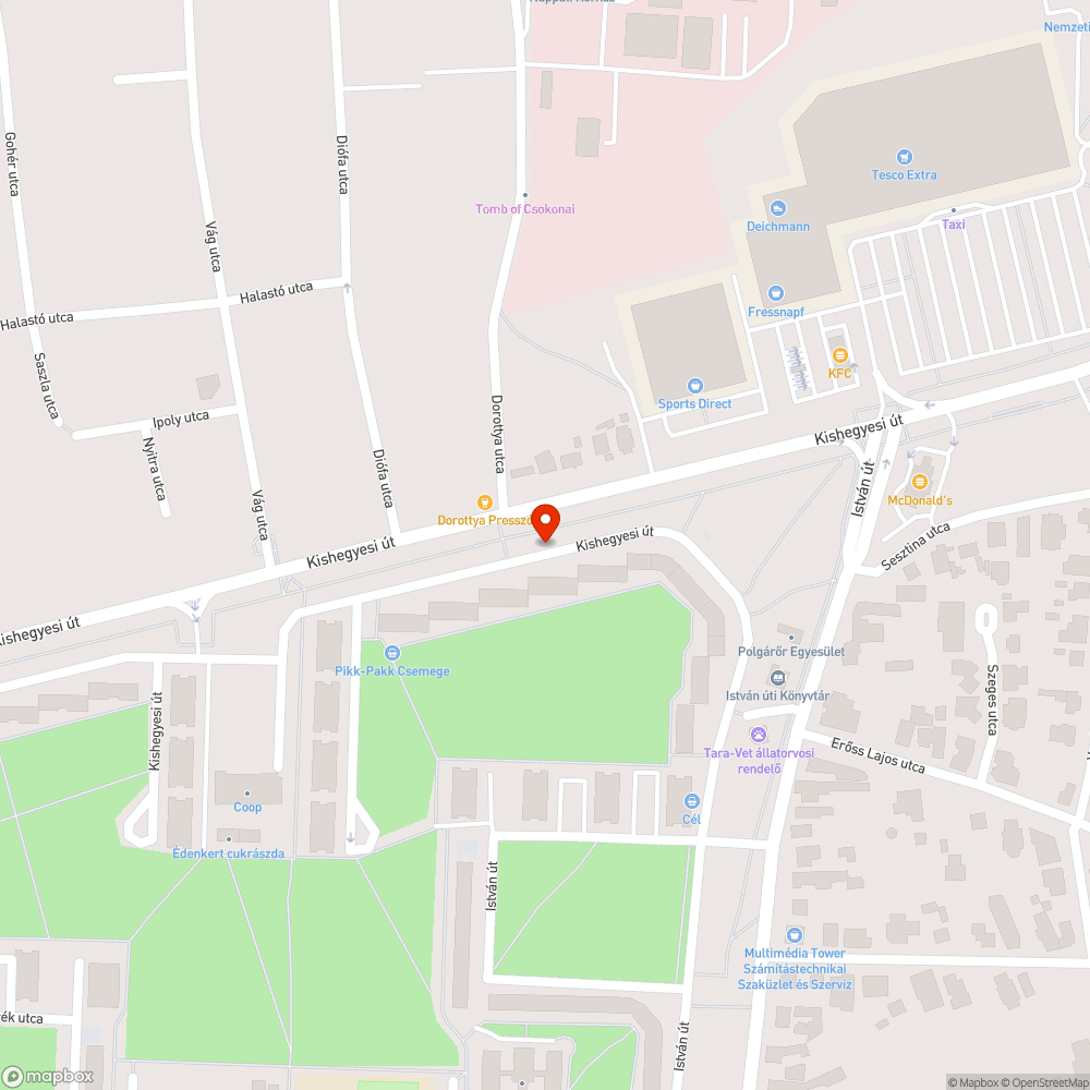 Elhagyott roncs bejelentés helye