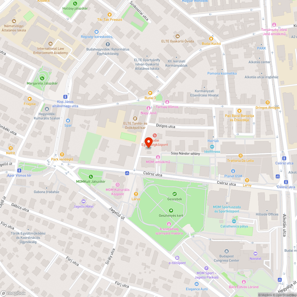 Elhagyott jármű a Nagy Jenő utcában bejelentés helye