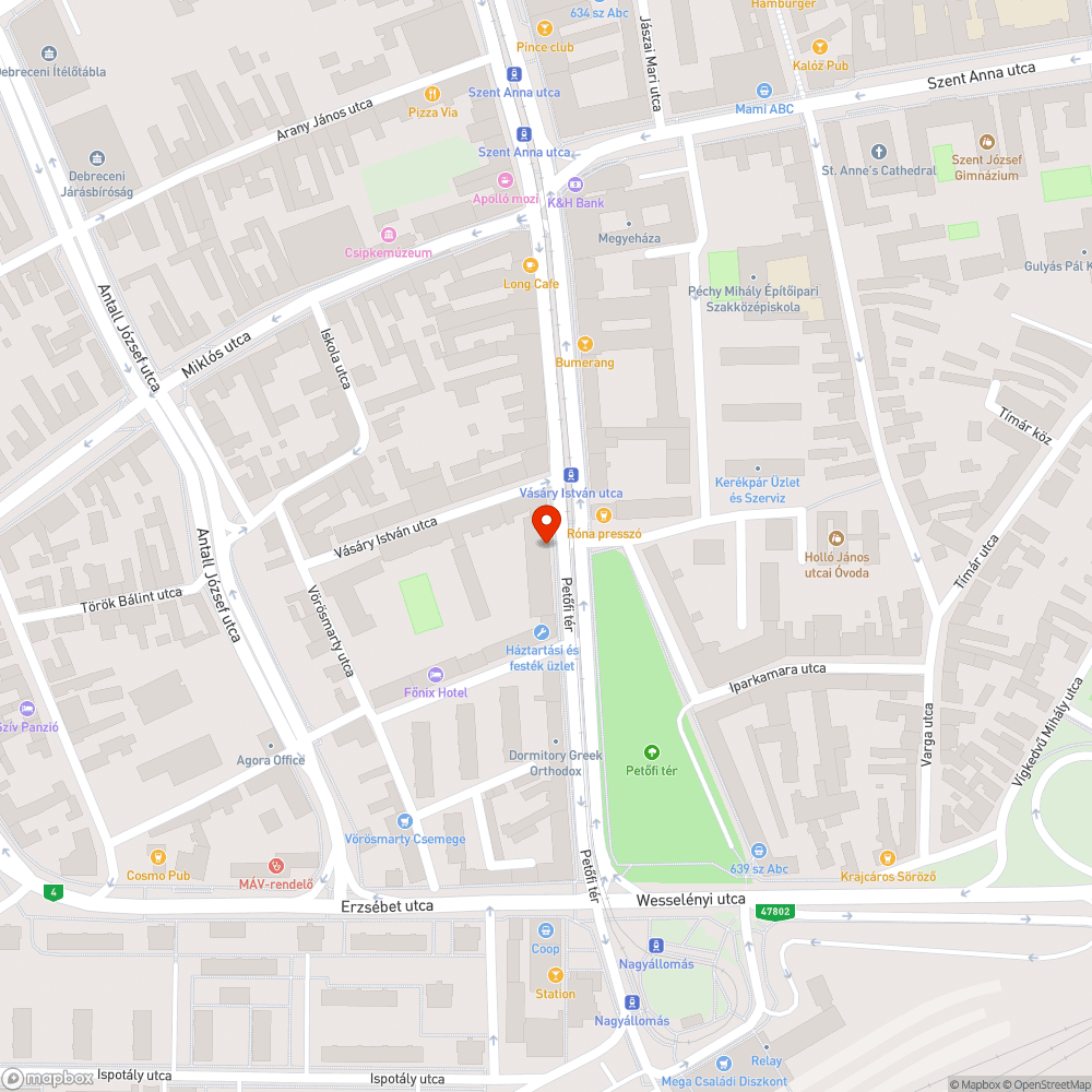 Belvárosi szemét bejelentés helye