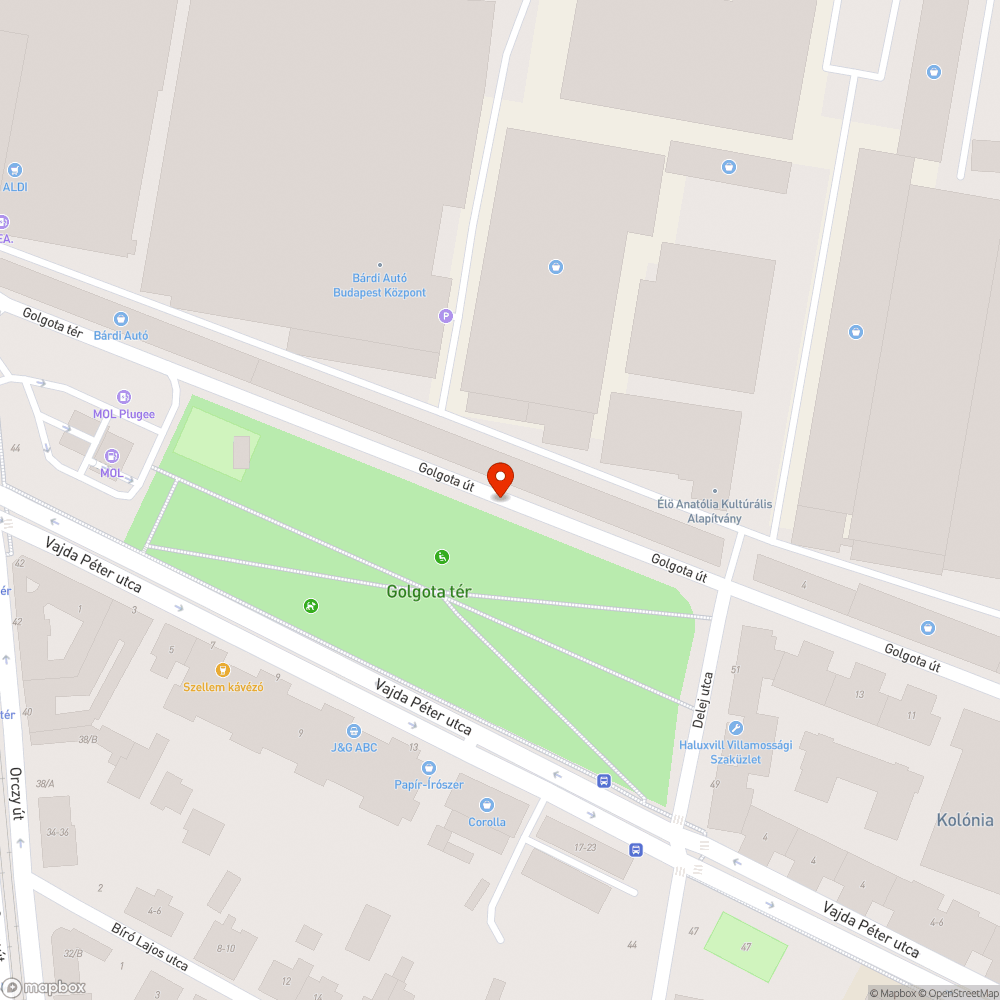 Kidöntött tábla bejelentés helye