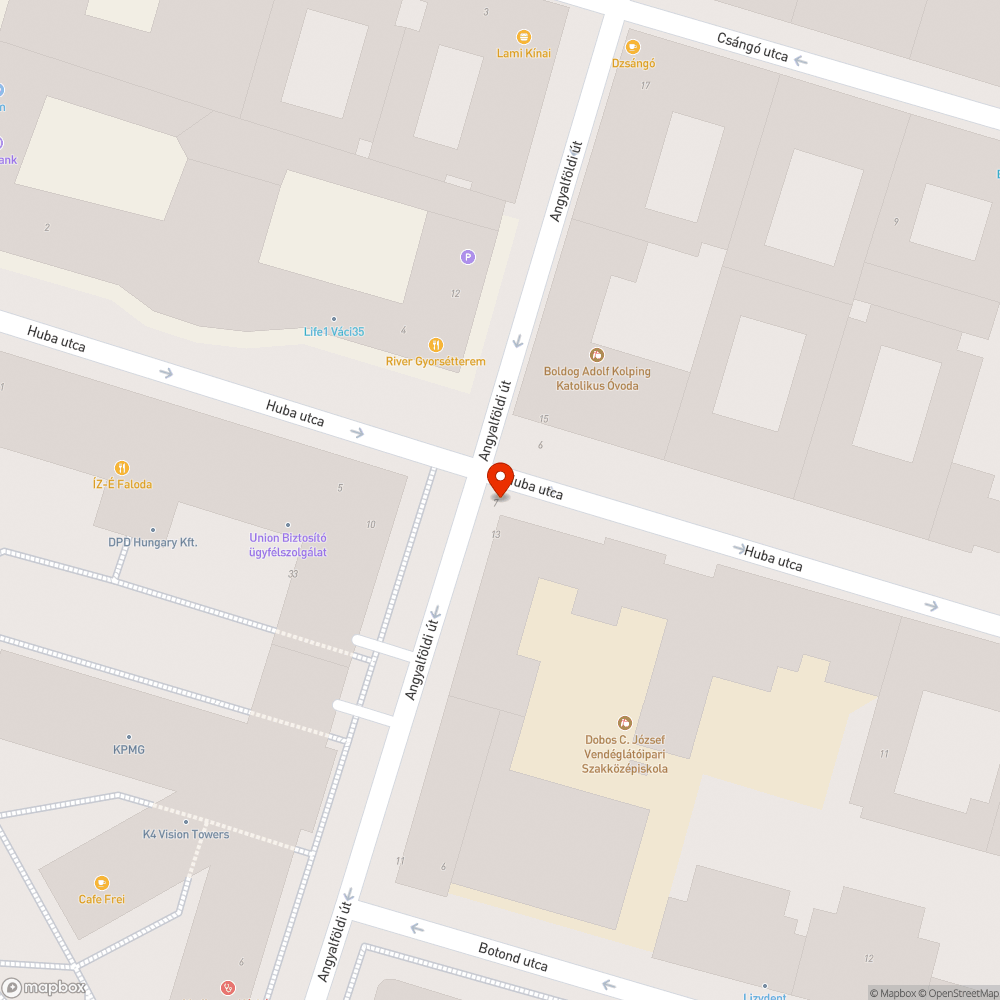 Kidőlt poller Angyalföldi - Huba bejelentés helye