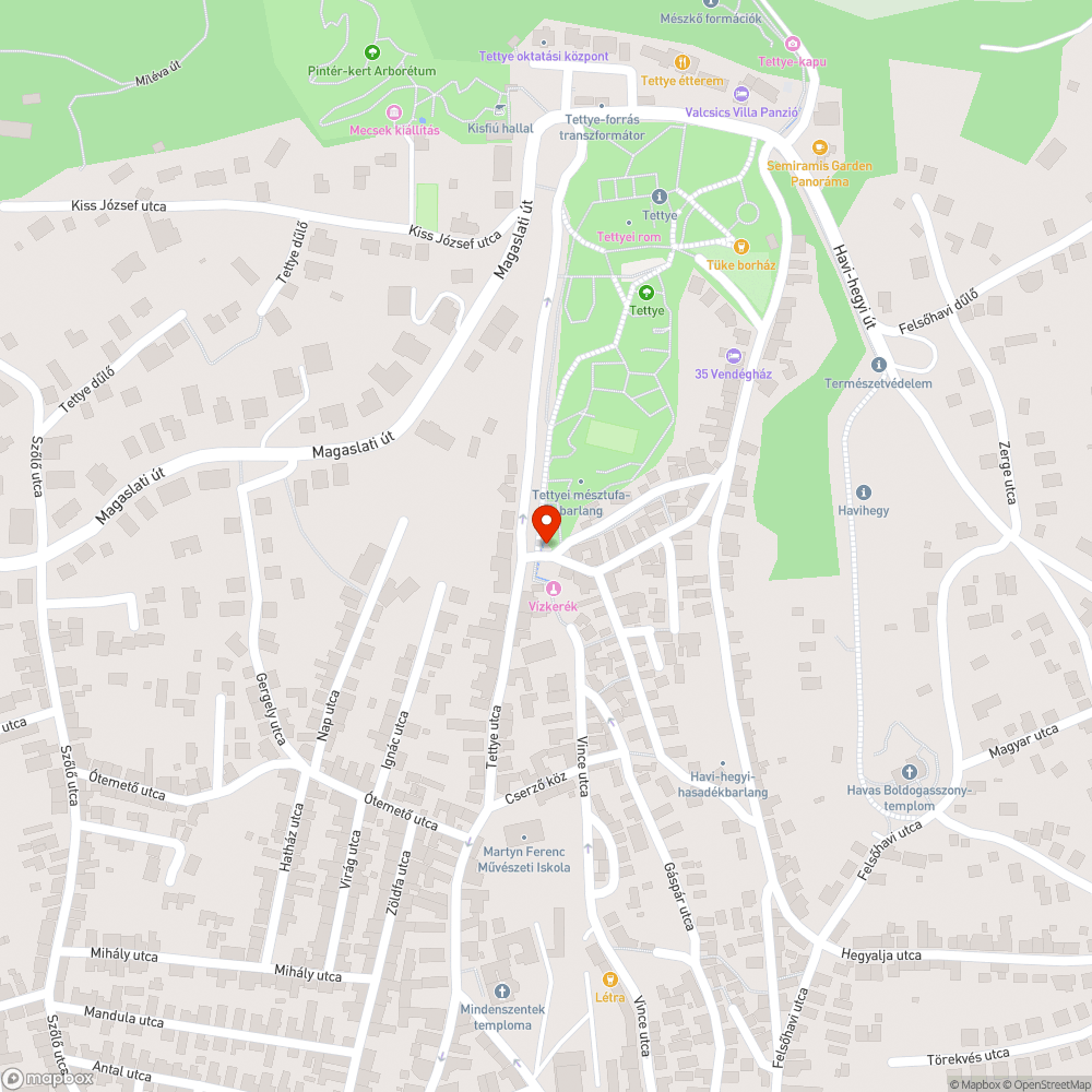 Tettye patak melleti gyalogos-pihenö övezet parkolásgátlása bejelentés helye