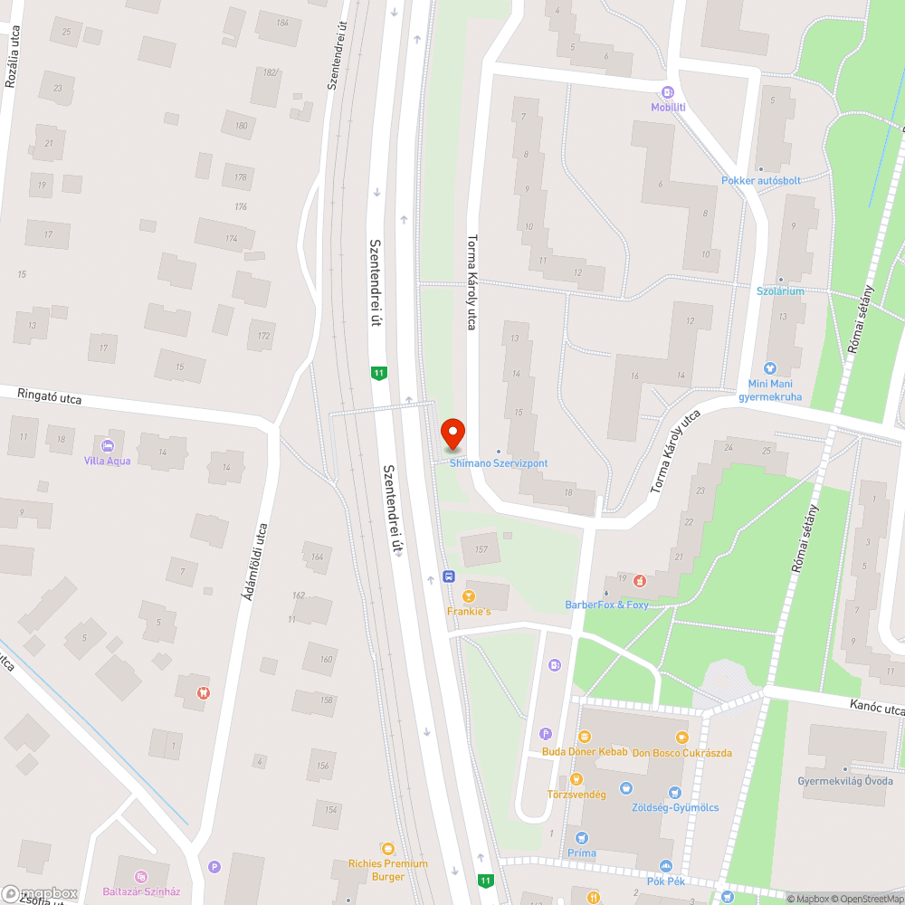 A járda 2/3 részét benőtte a tamariska bejelentés helye