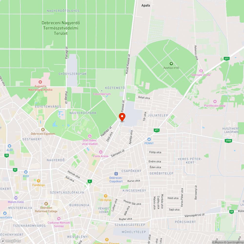 Elárasztott aluljáró bejelentés helye