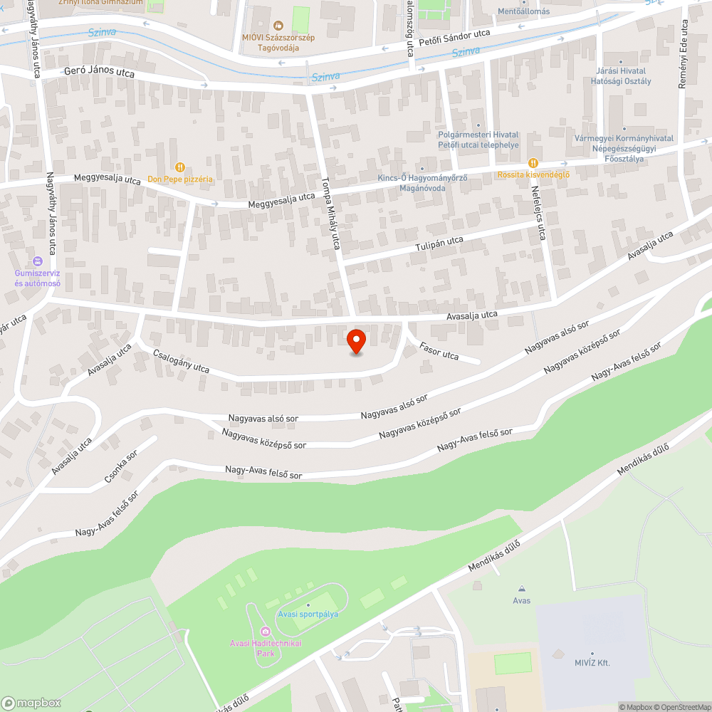 Hosszan megsüllyedt útburkolat bejelentés helye