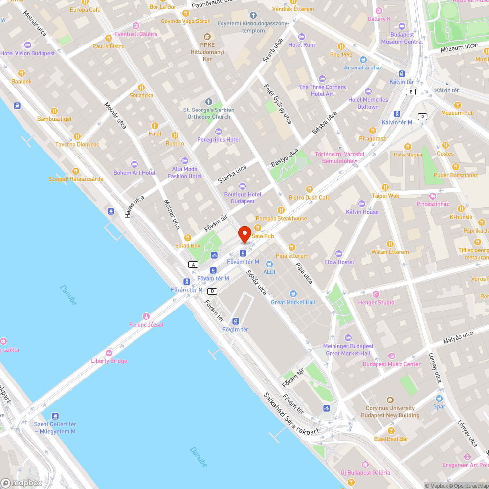 Törött üveg a fővám téri villamosmegállónál bejelentés helye