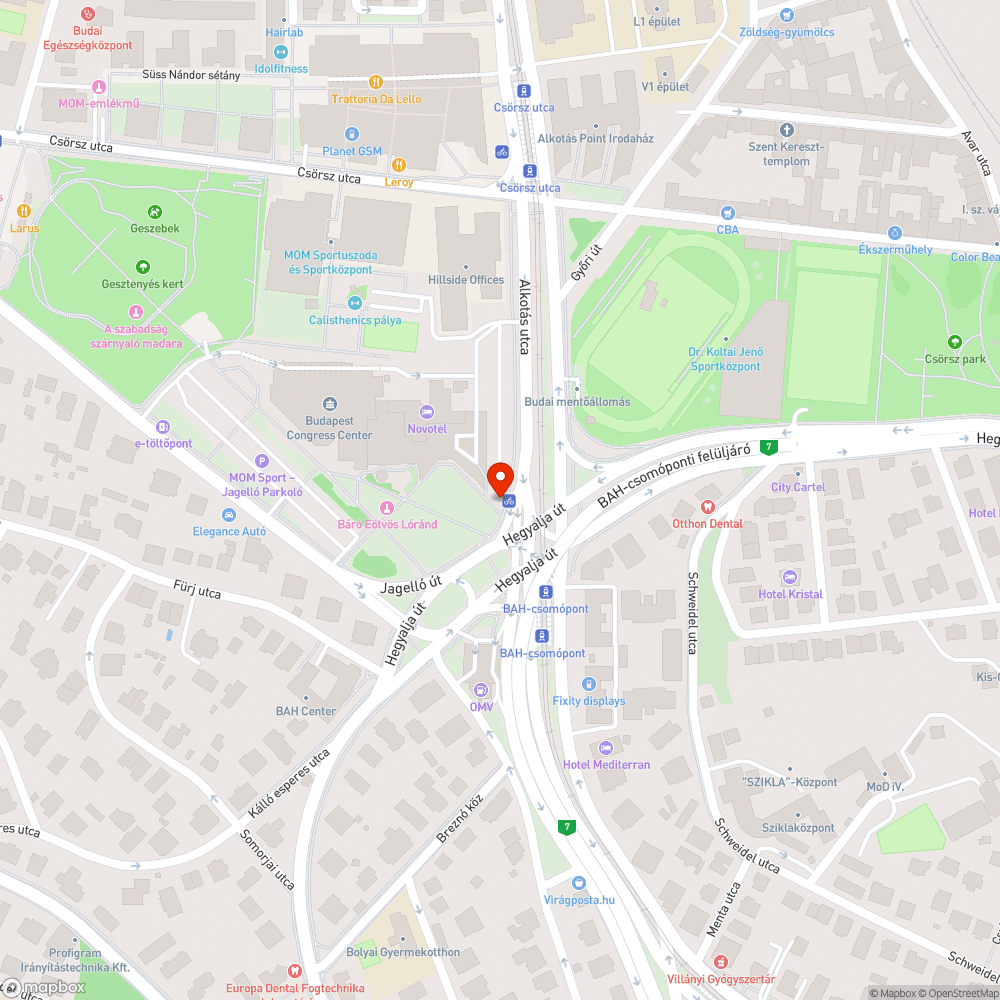 Vasrács a parkban Novotel bejelentés helye