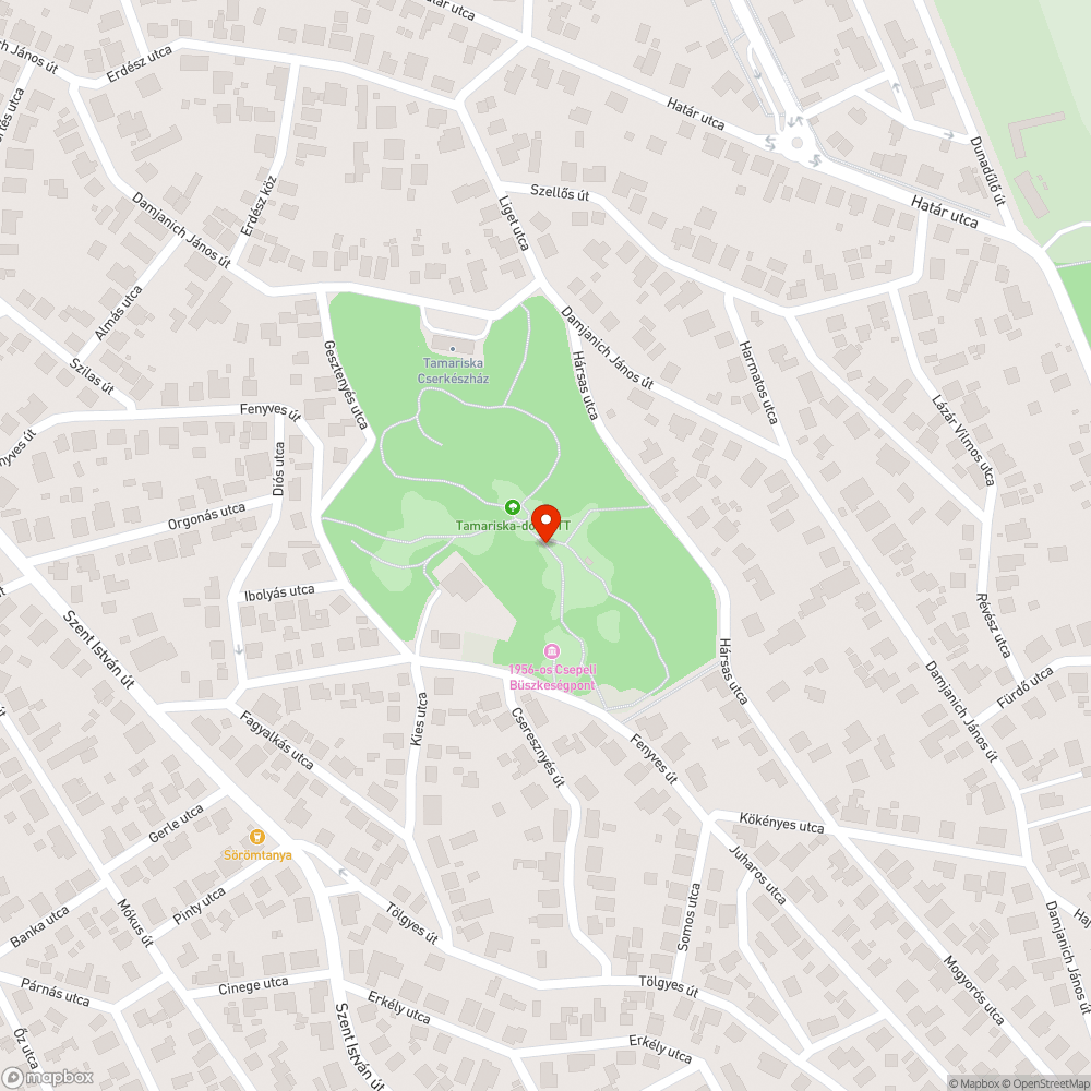 Lezuhant bejelentés helye