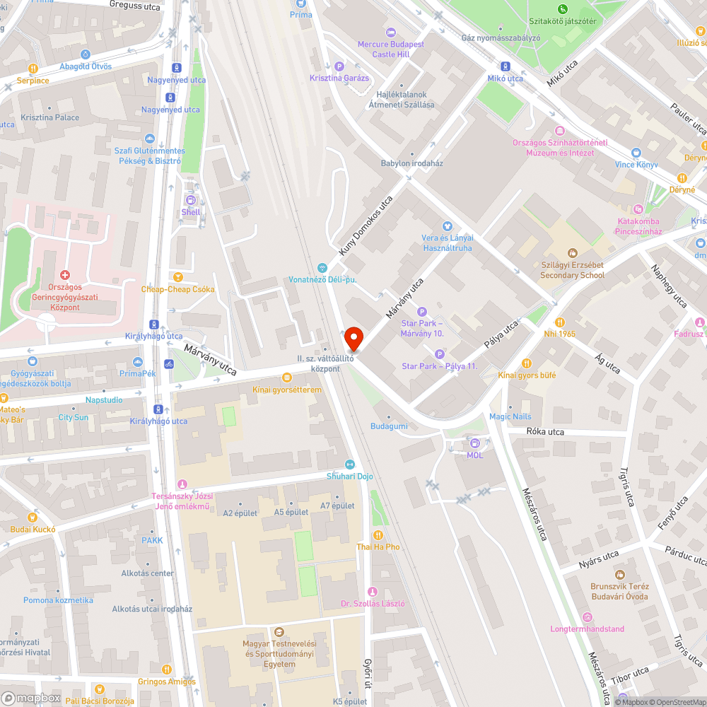 Mélyen besüllyedt sín az út közepén bejelentés helye