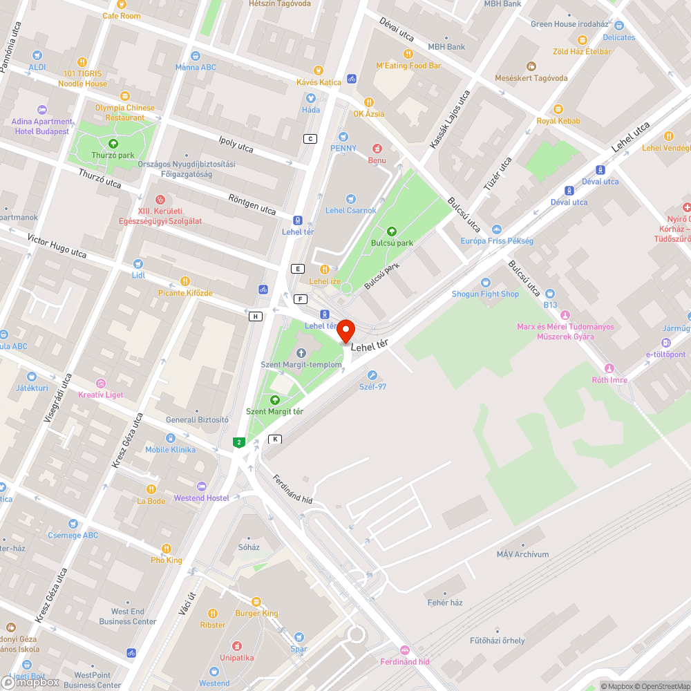 Lehel tér: Lekopott útburkolati jelek bejelentés helye