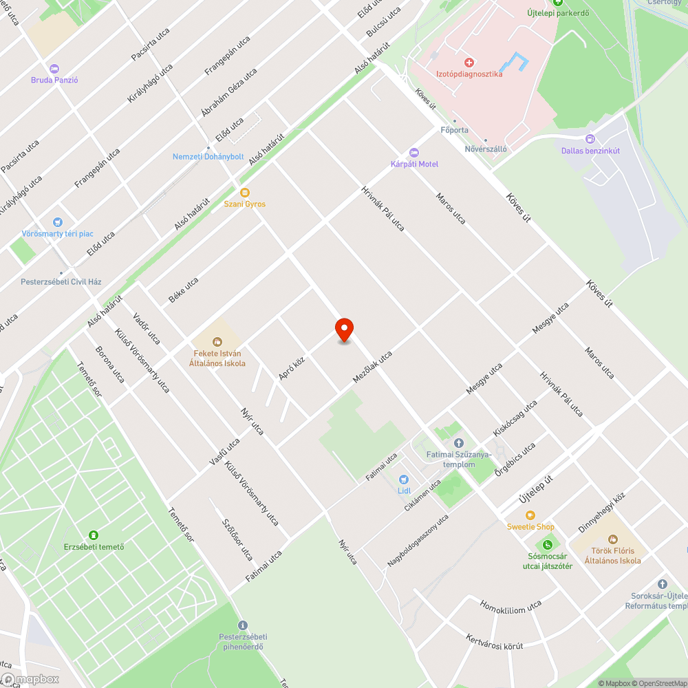 Széttört csatornafedél bejelentés helye