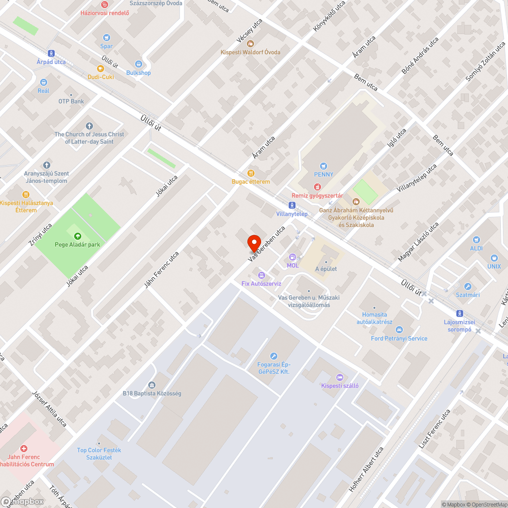 Elhagyott autó bejelentés helye