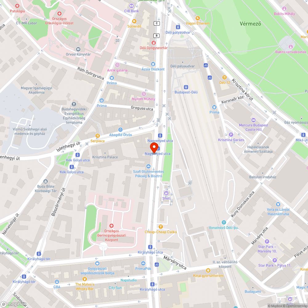 Alkotás út 19. kátyú bejelentés helye