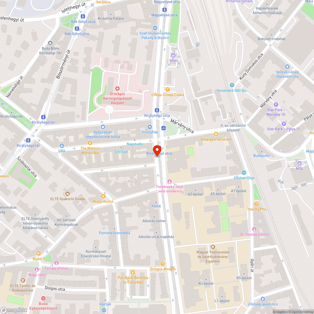 Alkotás út 33. korábbi útjavítás besüppedt bejelentés helye