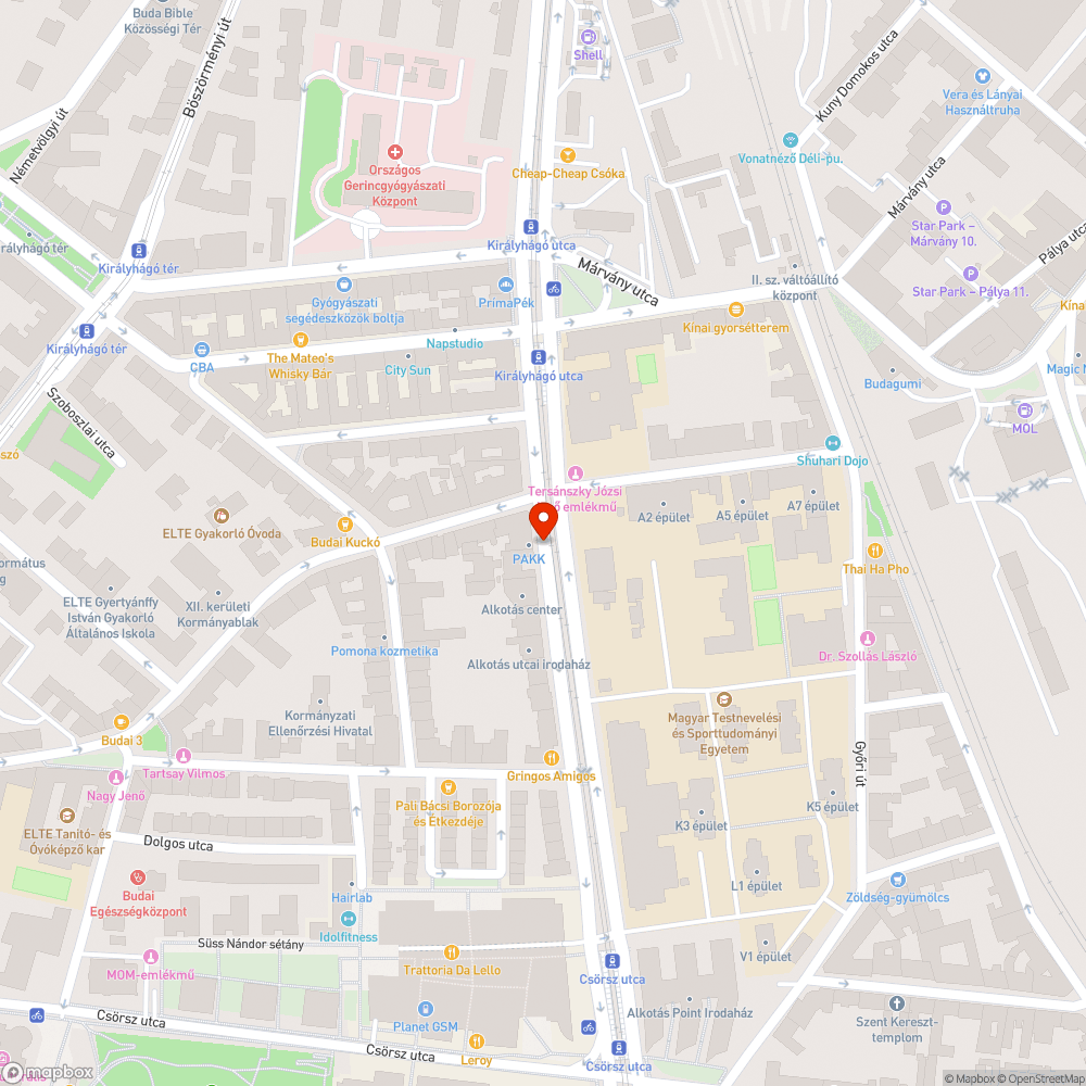 Alkotás 39. kátyú bejelentés helye