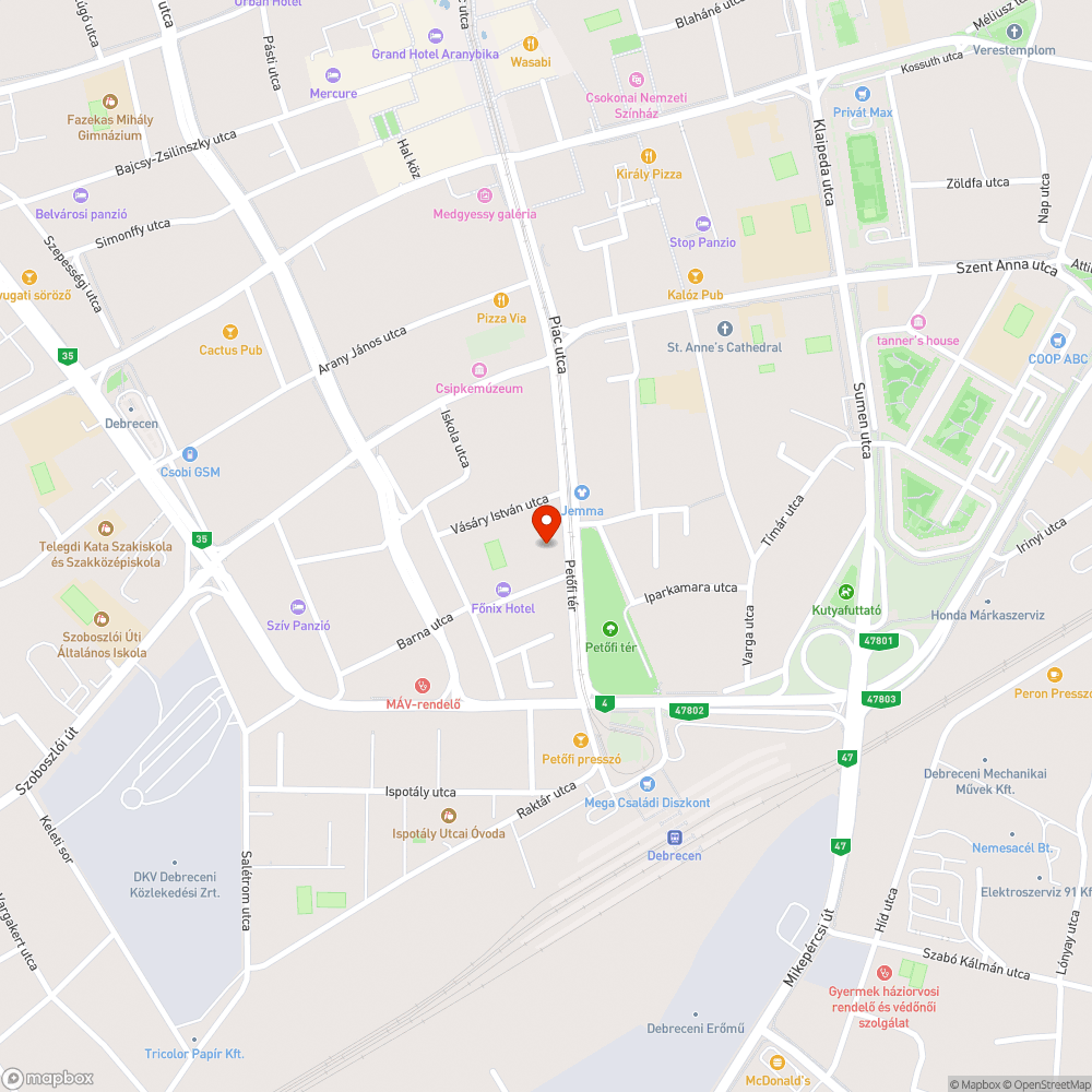 Szemét a belvárosban bejelentés helye