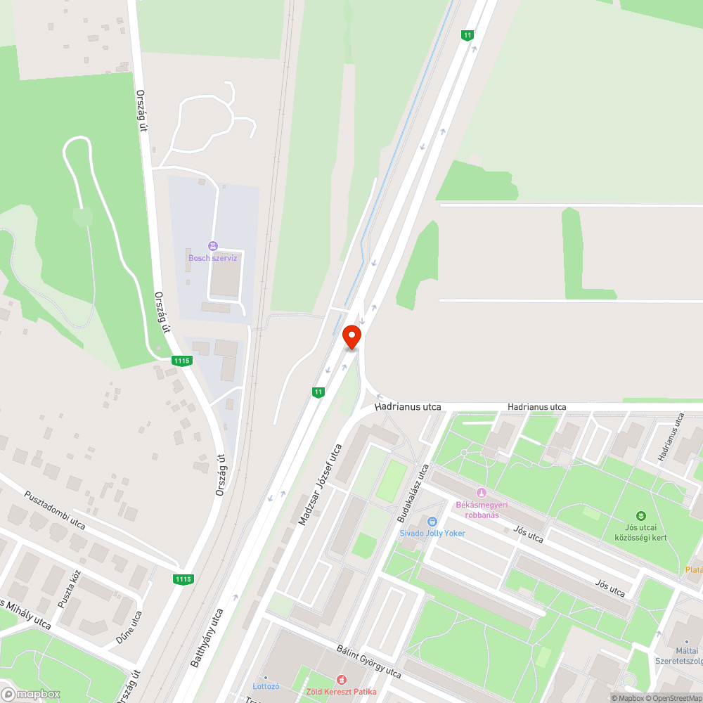 Kátyú bejelentés helye