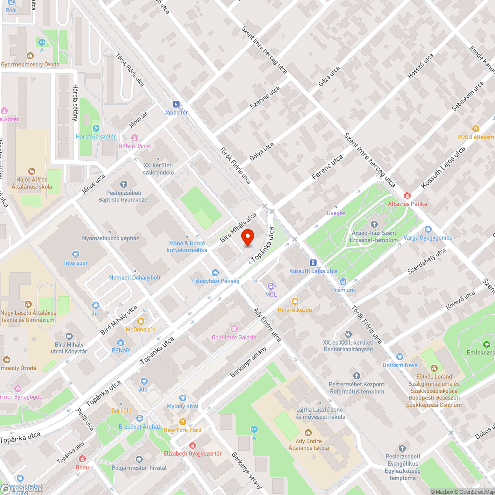 Kiszáradt fa bejelentés helye