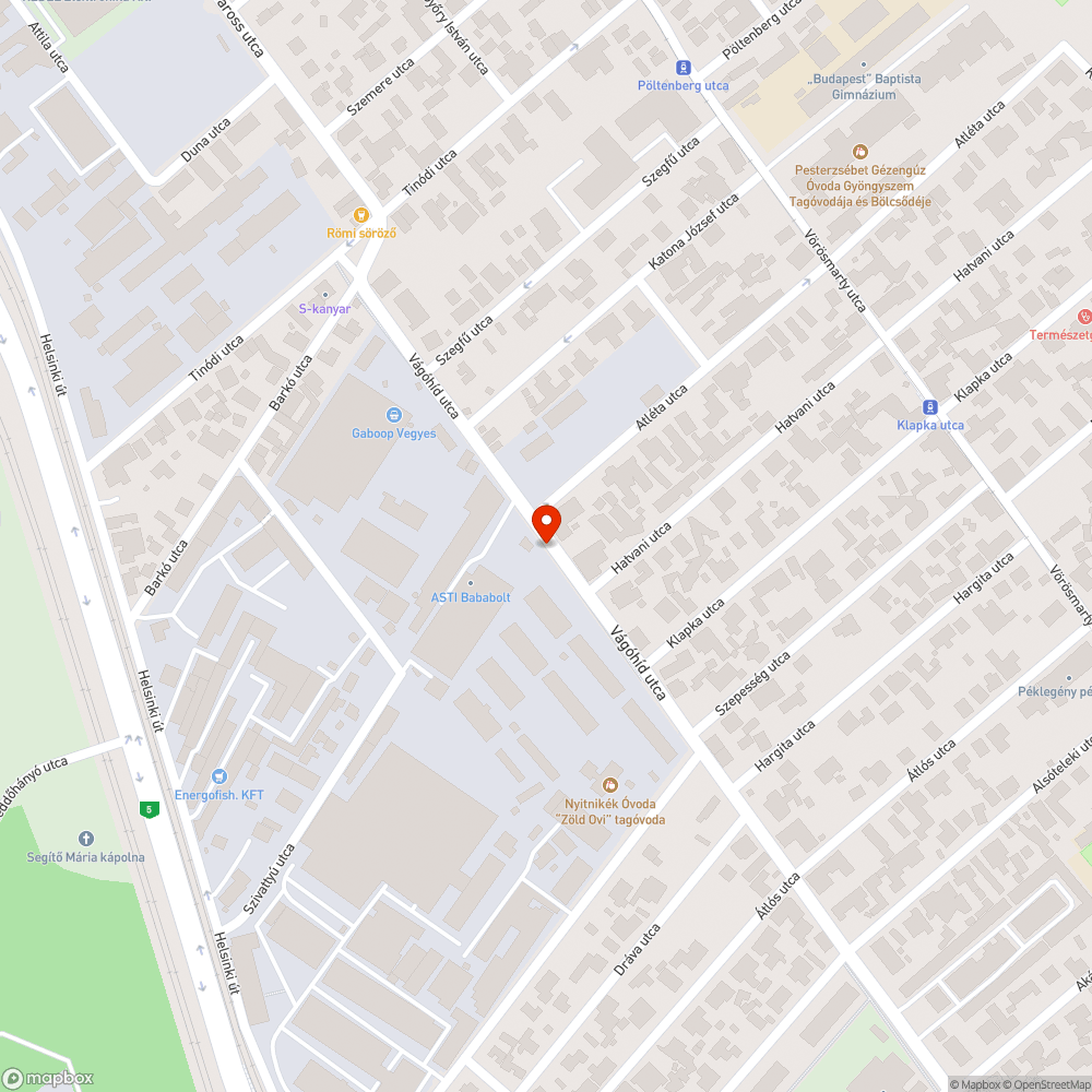 Pesterzsébet Vágóhíd utca szemét bejelentés helye