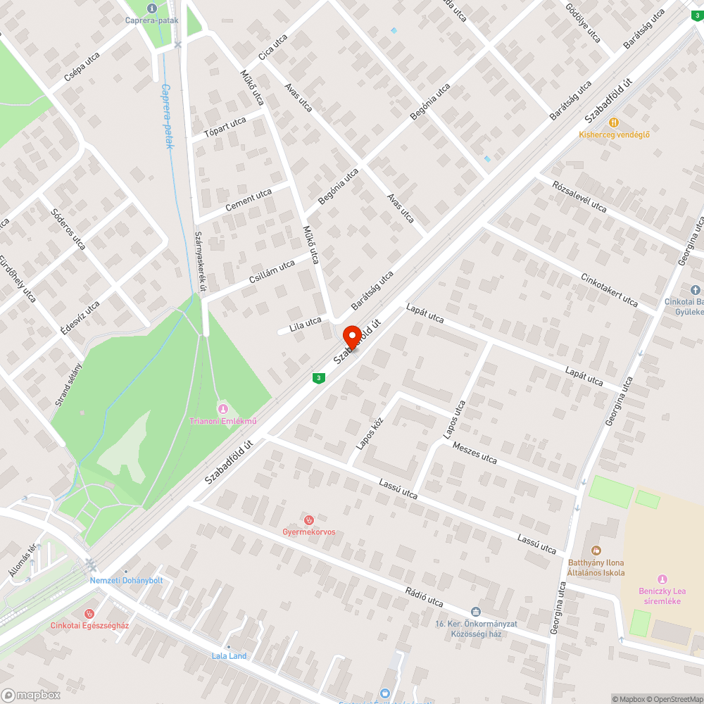 Félbehagyott kerékpárút-építés bejelentés helye