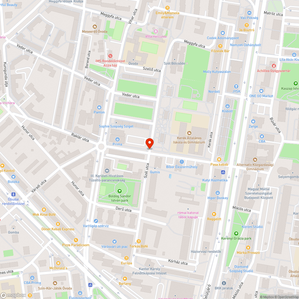 Életveszélyes aszfaltsüllyedés a Szél utcában bejelentés helye