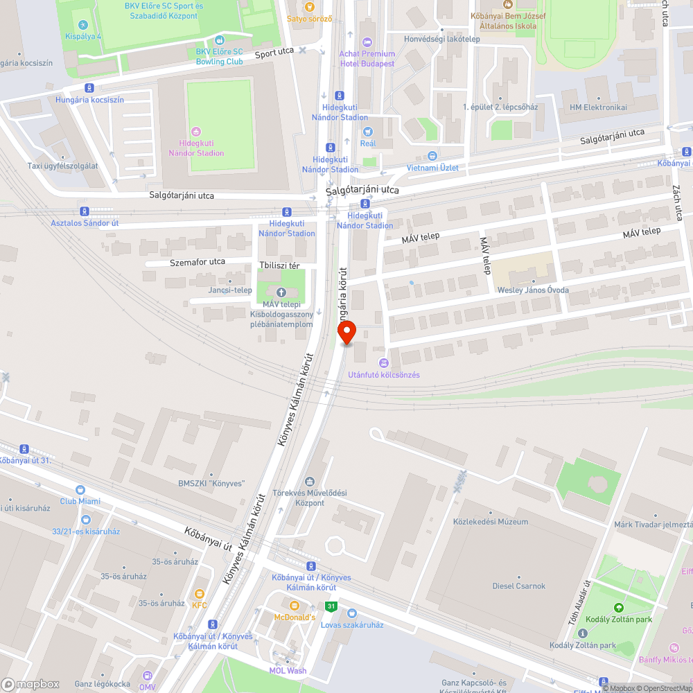 Szalagkorlát rongálódás bejelentés helye