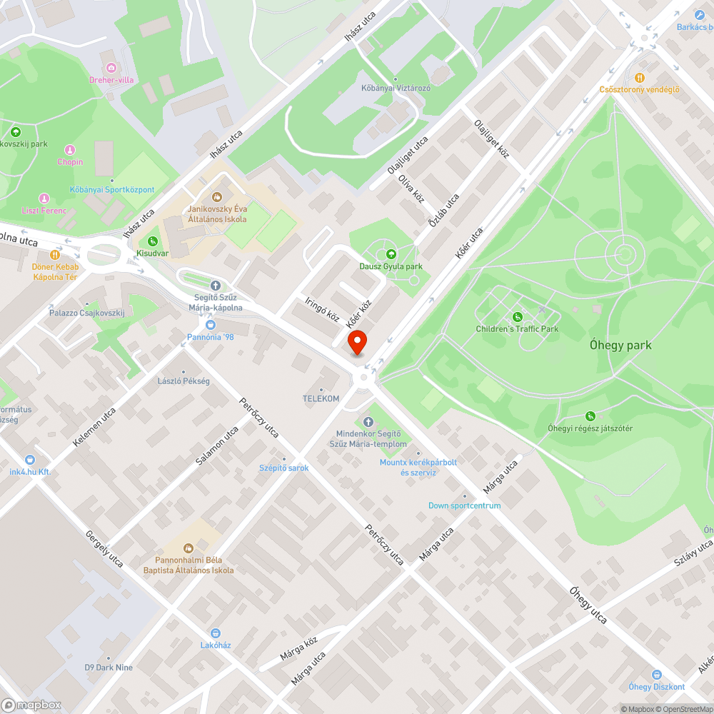 Felbontott járda bejelentés helye