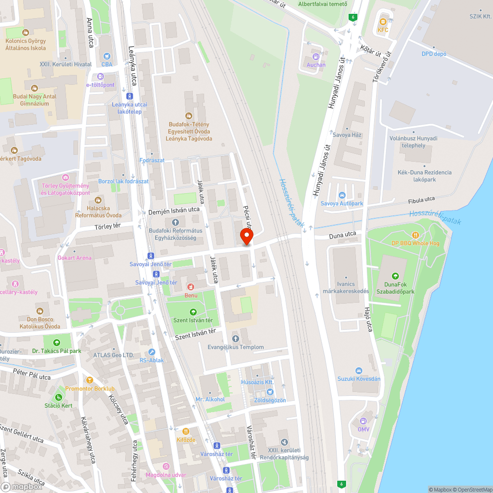 Hibás út bejelentés helye