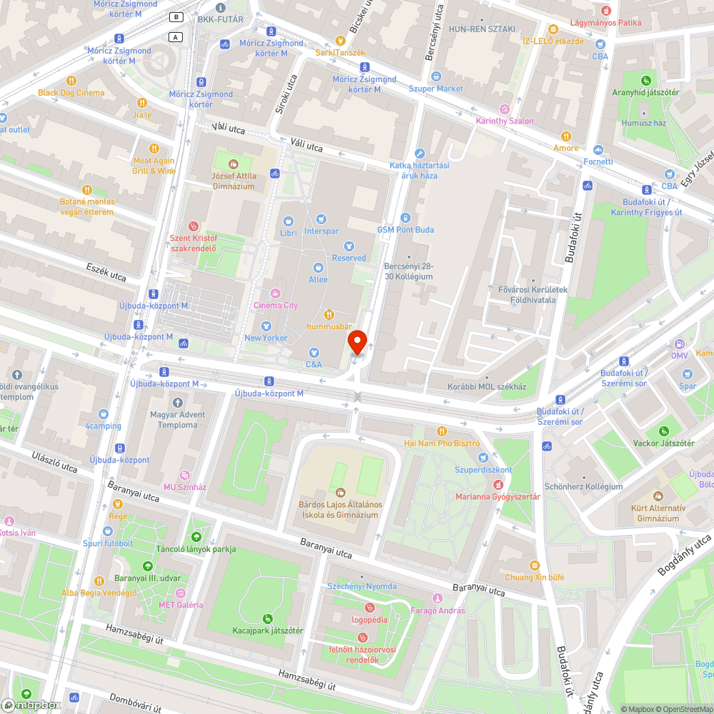 Félig kialakított kerékpáros átvezetés a Bercsényi utcánál bejelentés helye