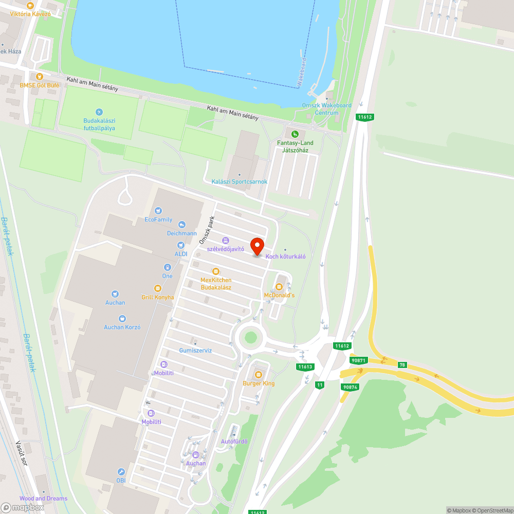 Megsüllyedt balesetveszélyes vízelvezető/kátyú bejelentés helye